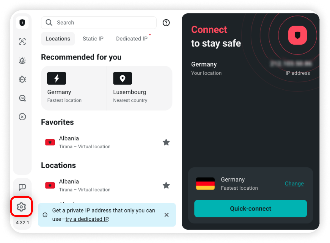 Settings cogwheel icon